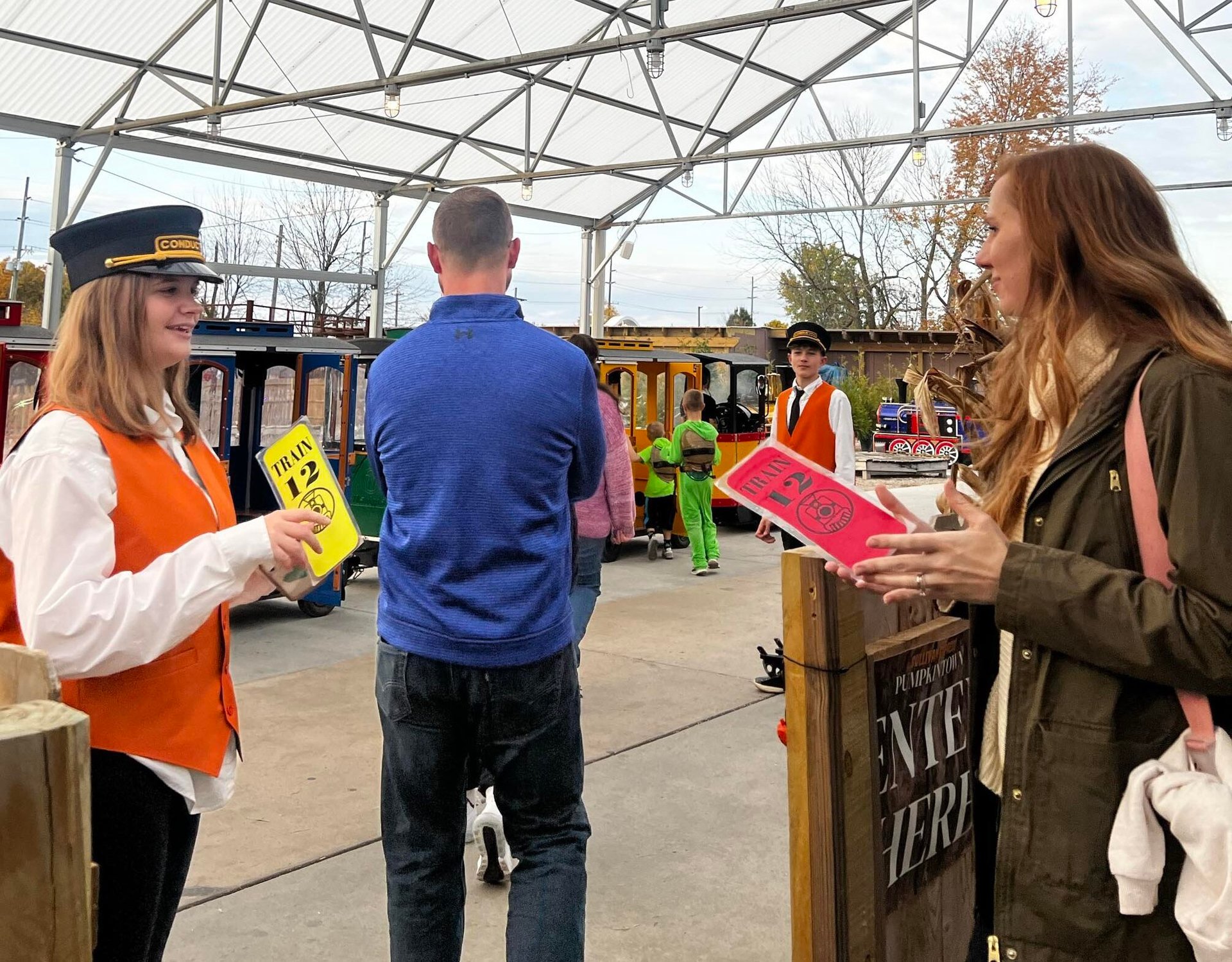 Families boarding the Sullivan Express.