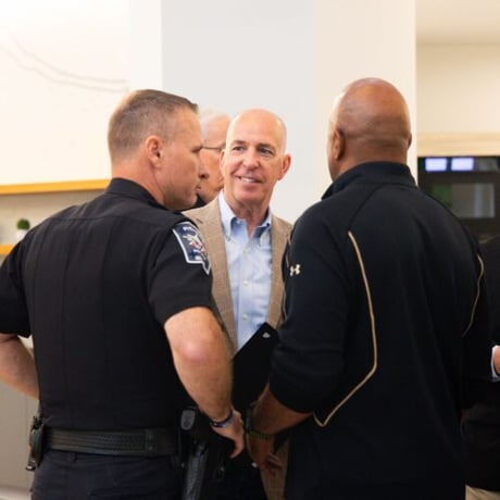 Photo of Knowledge Services President, Joe Bielawski, with United States Military Academy members.