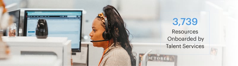 Knowledge Services' 2022 Staff Augmentation achievements: 3,739 resources onboarded by Talent Services.