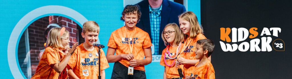 Photo of seven children attending a KidS at Work event at Knowledge Services.